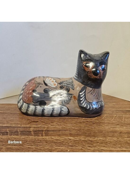 Mexico Other - Vintage 50s Mexican Handpainted Decorative Ceramic Pottery Tonala Cat
